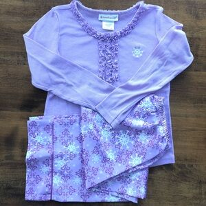 Authentic American Girl Doll and Me Purple Snowflake Pajamas Set
